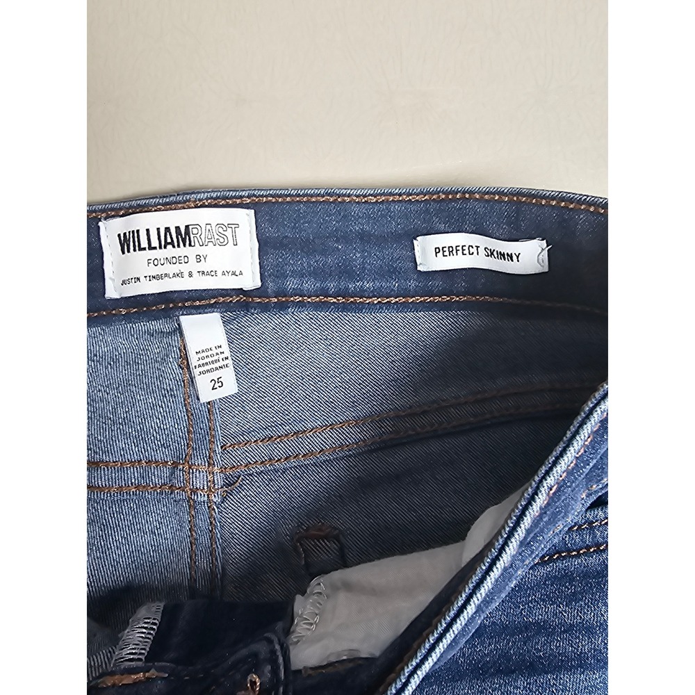 William Rast Perfect Skinny Jeans Womens 25 Dark Wash Stretch Denim Mid Rise - Picture 10 of 12
